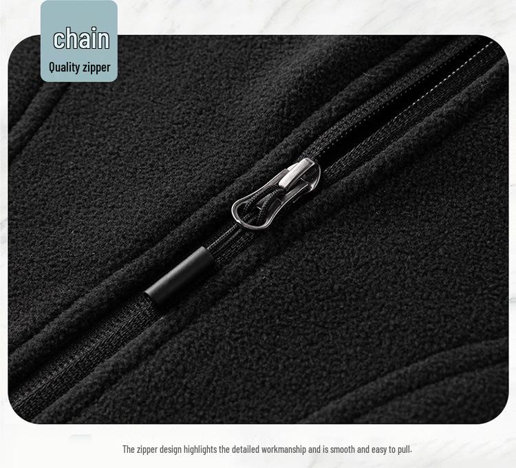 Herren Herbst/Winter Stehkragen Fleeceweste: Warme, mit Samt gefütterte, lässige Outdoor-Jacke