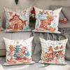 Christmas Gingerbread theme pillowcase home Bedroom Room living Room Sofa cushion cover Merry Christmas New Year Gift