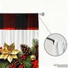 Piece Set High Definition Digital Printed Curtainschristmas Pine Branches Red Green Plaid Flower Decorhome Decoration Style Curtain Made Of Polyester