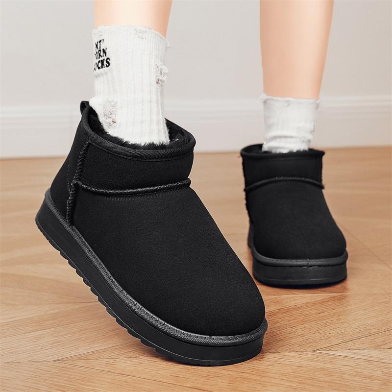 Snow Boots Women Lace Up Warm Ankle Boots Ladies Winter Fur Shoes Platform Casual Comfortable Short Boots