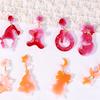 Reusable Silicone Christmas Tree Snowman Bells Earring Mould for Handmade Resin Clay Earrings and Craft
