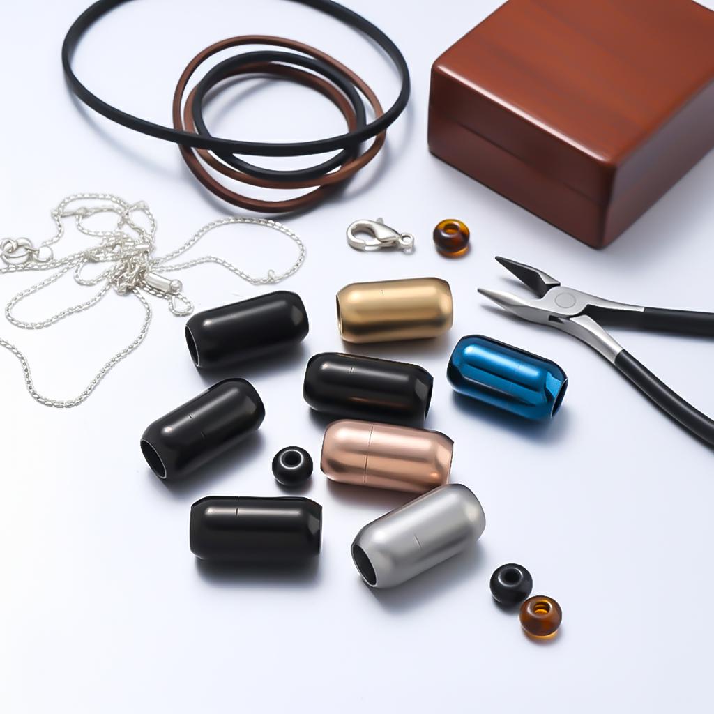 1 Stück Edelstahl 7-12mm Magnetverschlüsse Lederband Armband Magnet Spitze Schnalle Halskette DIY Verbindungsstücke Schmuckherstellung