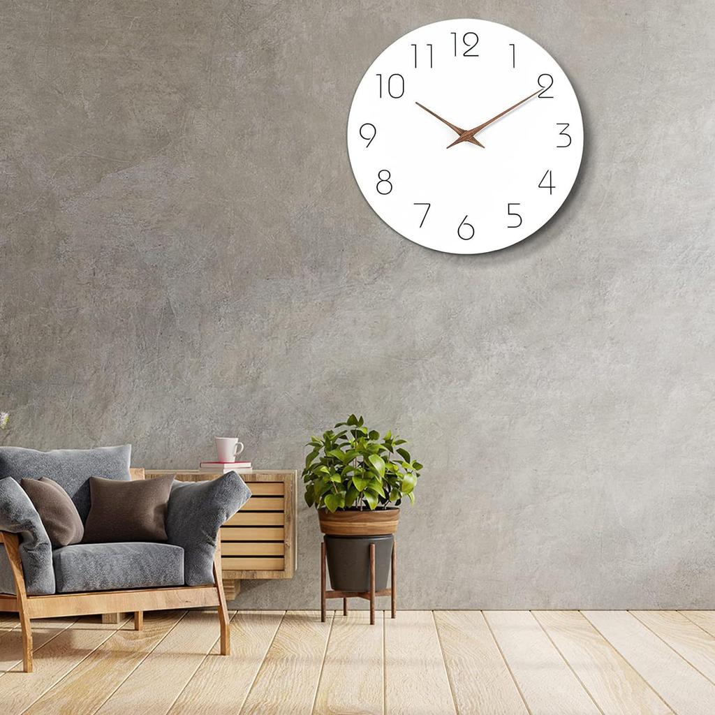 Simple wooden silent wall clock for home, living room, bedroom, and home decoration