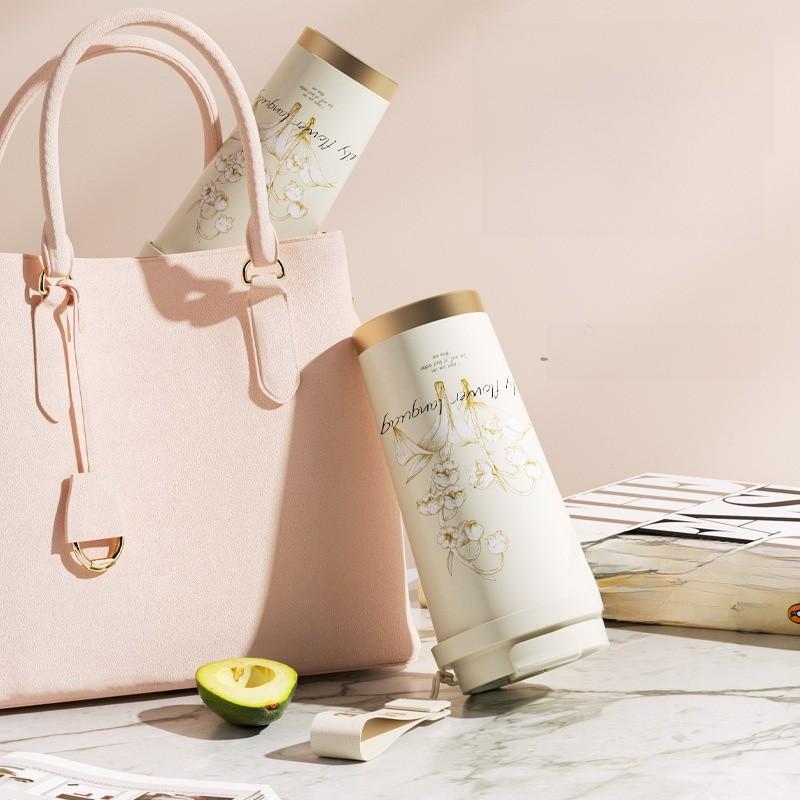 Convallaria Flower Insulated Water Bottle With Stainless Steel Vacuum For Travel And Gifts