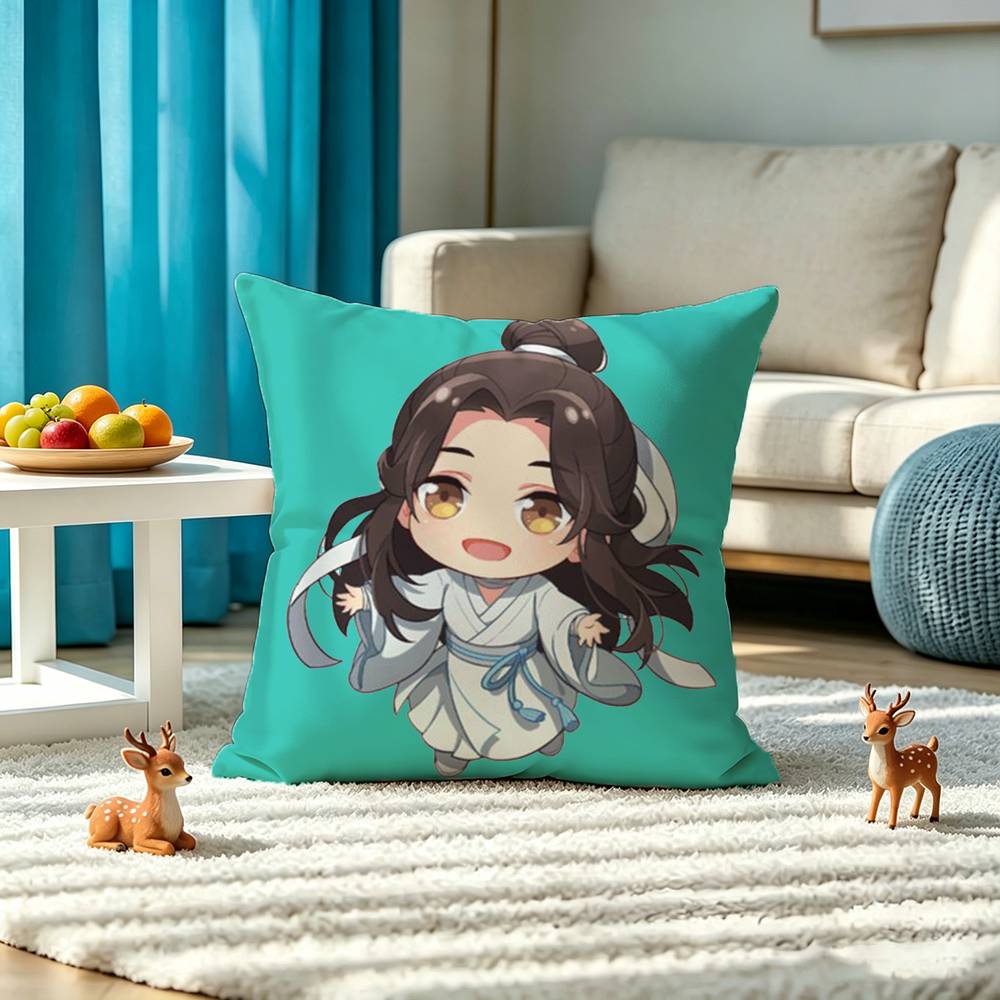 Anime Heaven Official Xie Lian Pillow Case Square Double-Sided Sofa Cushion Cover Bedroom Bedside Pillow
