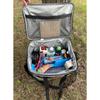 40L Picnic Cooler Bag with Zipper Closure, OXFORD Waterproof, EVA Foam Insulated, 2 Ice Packs, 47x28.5x30 Cm, Gray Black less