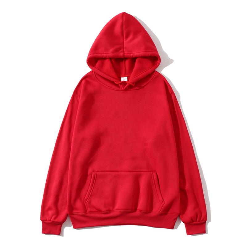 Unisex Loose Casual Hoodie - Thickened Solid Color Fleece Pullover for Autumn/Winter 2022