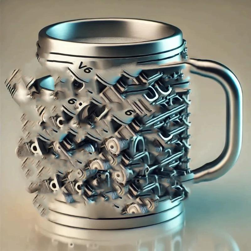 Engine V8 V6 Metal Cup Design Crafts Creative Resin Mug Handicraft Three-dimensional Cup Home Decoration Figurines Gift Ideas