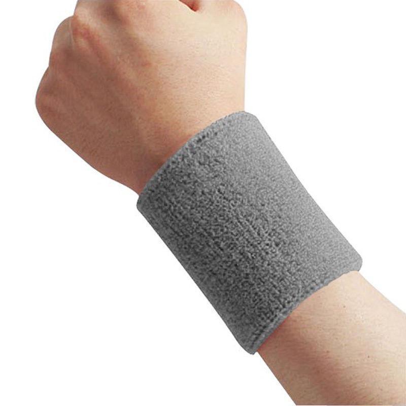 

Cotton Sweatband Moisture Wicking Fitness Activities Terry Cloth Wristband for Tennis Basketball Running Activities Gym Worko Practical Use серый