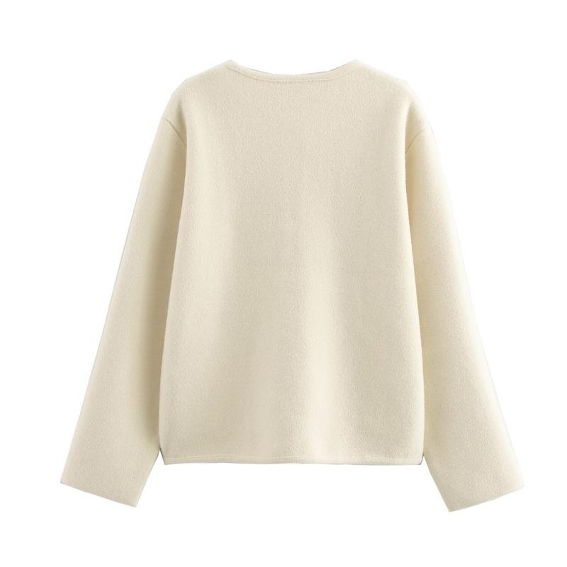 Winter New High-end Woolen Top Jacket Women's Crew Neck Short Women's Coat