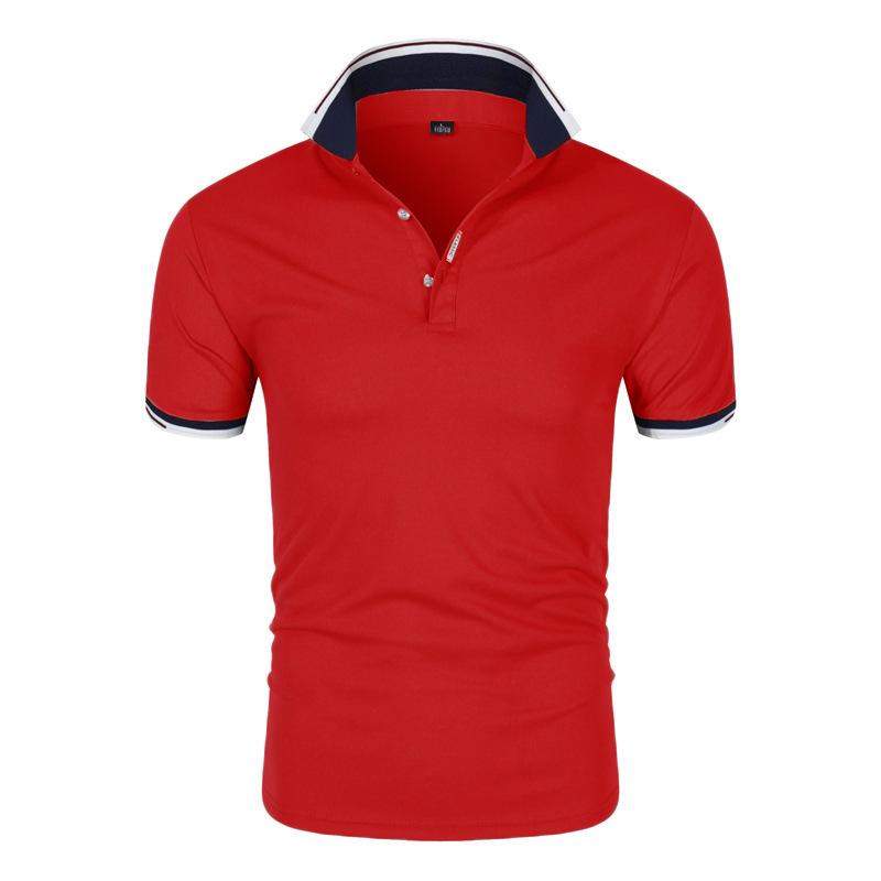 2022 Men's Summer Solid Color Polo Shirt - Trendy Sporty Short Sleeve Top
