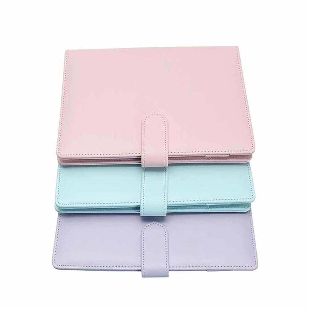 PU Leather Ring Binder Macaroon Color Binder Cover Notebook Cover Loose-Leaf Cover Notepad Cover