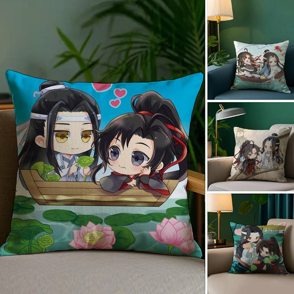 M-Mo D-Dao Z-Zu S-Shi Pillow Case Sofa Living Room Bedroom Double-sided Printing Square Cushion Nap Time Cushion Cover