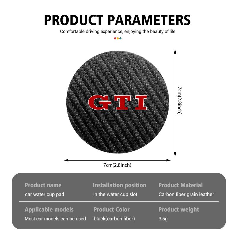 For VW VOLKSWAGEN 2026 New 2pcs Car Water Cup Holder Mat Anti Slip Insert Coasters Pads For Volkswagen Golf 4 5 6 7 GTI Tiguan P