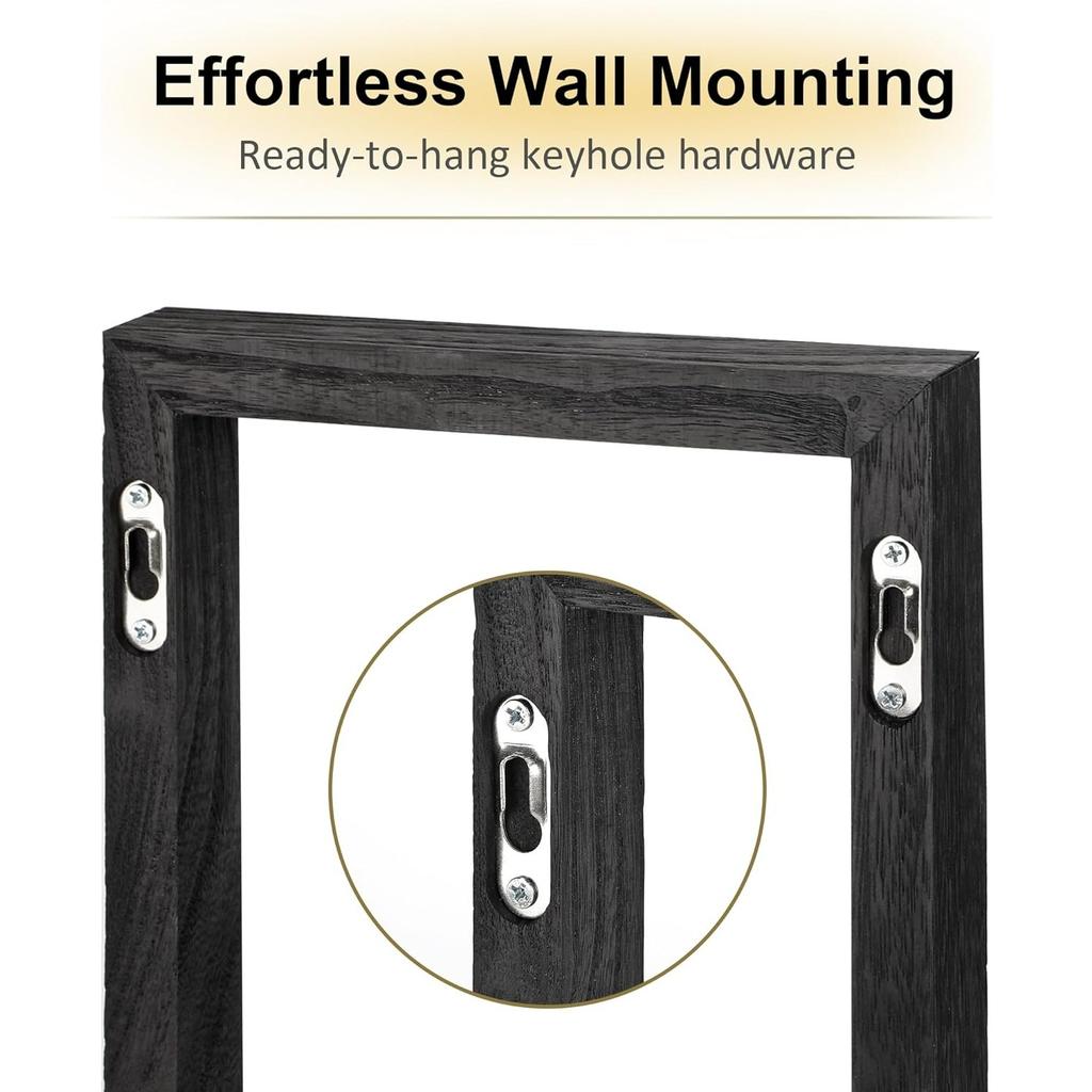Floating Shelves for Wall, Modern Farmhouse Wall Shelves Decor Set of 4,Wall Mounted Rustic Wood Shelves for Wall Decor and Small Plants,Living Room