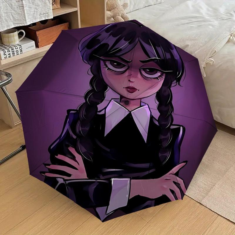 

1pc Wednesday Addams Automatic Open/Close Umbrella, Lightweight Design for Everyone,Durable Canopy yy251014027