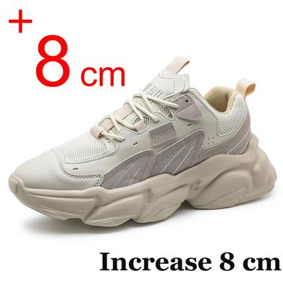 Męskie Sneakersy Ukryte Koturny Buty Podwyższające Plus Size 45 46 Buty Podwyższające Dla Mężczyzn Modne Oddychające 8cm 6cm Sportowe Buty Podwyższające