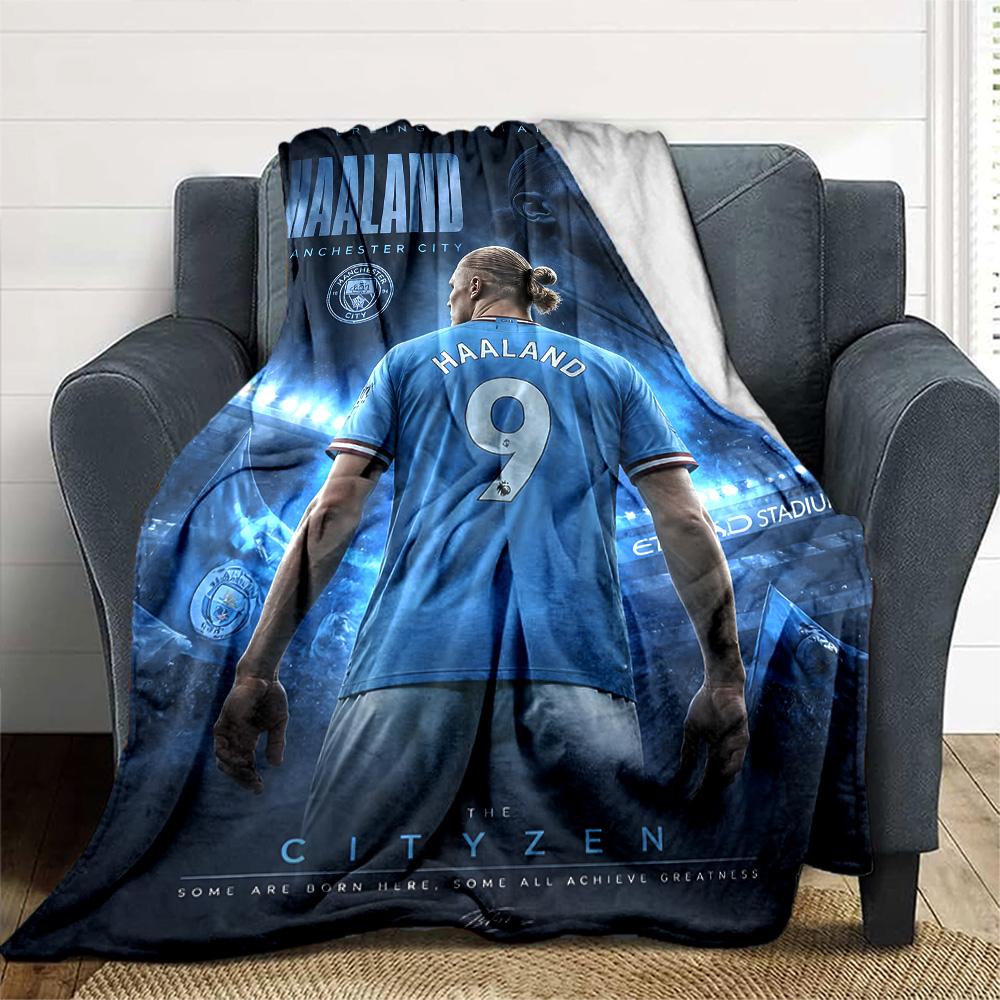 1pc Haaland1 Blanket, Gift, for Men and Women, Soft Blanket, Good for Sofa Bed Couch Travel, Lightweight Flannel Blanket