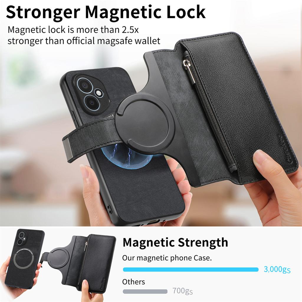 Pro Honor 400 5G (Globální) Pouzdro CASENEO MW-02 Odnímatelný Magnetický Kožený Vyklápěcí Kryt na Telefon