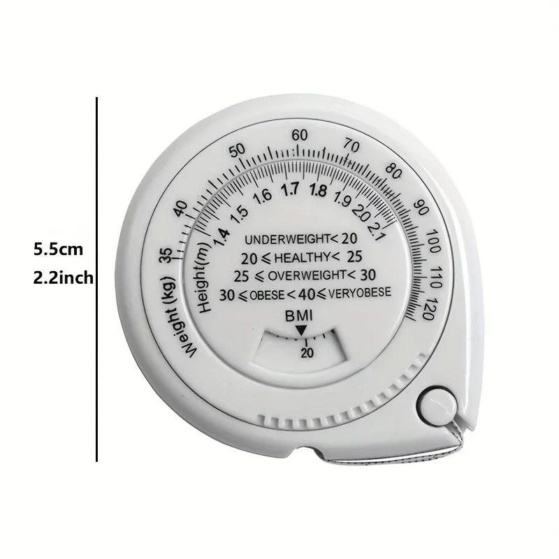 1 x 59.06"/59" BMI Body Measuring Tape, Plastic Retractable Ruler with Metric Scale and Teardrop-Shaped Case – Ideal for Fashion