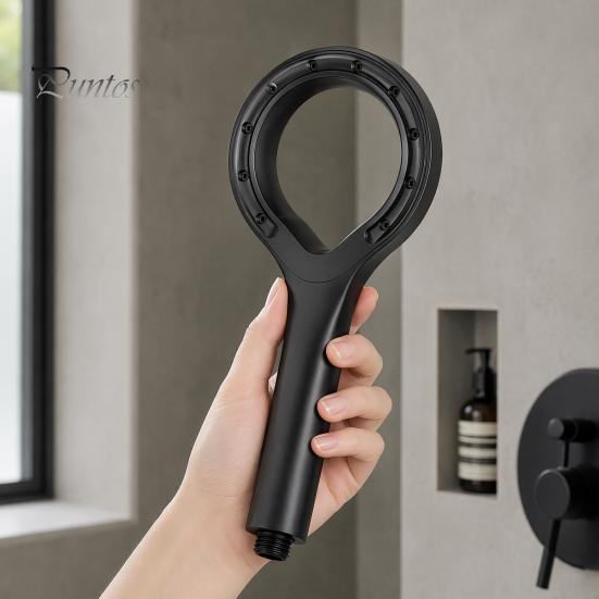 Testa del soffione doccia facile da impugnare, a forma di anello grande, spray portatile ad alta pressione, accessorio acqua a flusso costante, per pannello del bagno di casa