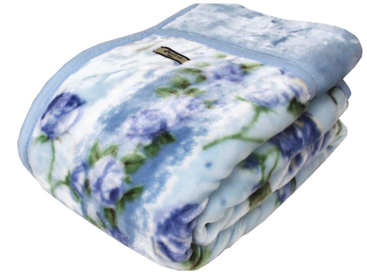 

Kyoto Nishikawa Collared Double-Layer Fluffy Blanket (Florence) Single Size (Blue)