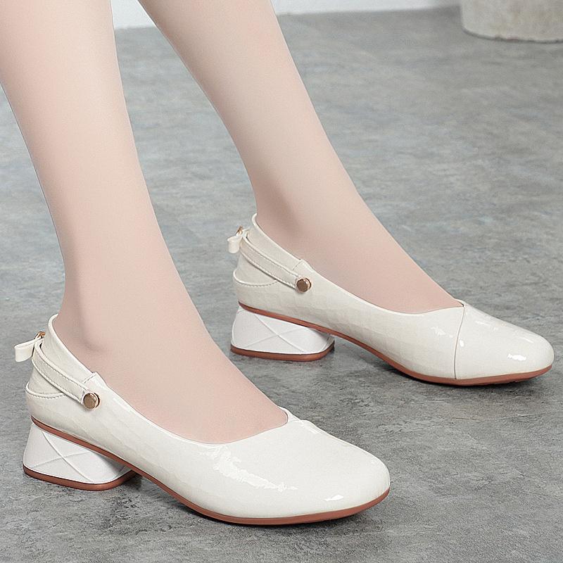 Non-slip Round Toe Ladies Casual  Summer Shoes  Elegant Fashion Comfortable Soft Leather Shallow Mouth Party Shoes