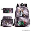 Luo Qixing Three-Piece Schoolbag, Male And Female Students Leisure Bag, Printed Large-Capacity Outdoor Backpack