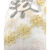Used Indian Silk Cotton Lightweight Stole, Ari Embroidery, Hand-dyed, 1390, Green-Yellow, Spring/Summer, Mother's Day Gift