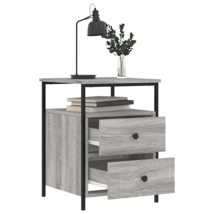 VidaXL Bedside Tables 2 Pcs Sonoma Grey 44x45x60cm Engineered Wood 826010