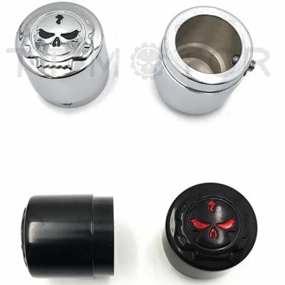 Motorcycle 29mm Axle Nut Cap Skull Zombie Emblem for Harley Davidson Universal Choppers Honda CHROMED