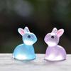 Small Ornaments Rabbit Luminous Resin Bunnies Glow Miniature Cute Mini