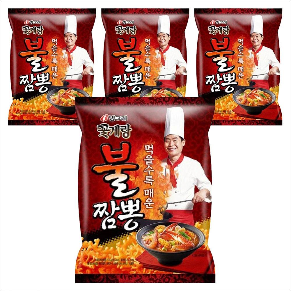 Binggrae Crown Kkot-Gae-Rang Острый вкус Чампон Чипсы с крабом 70 г (3 упаковки / 4 упаковки) 70g x 3pack