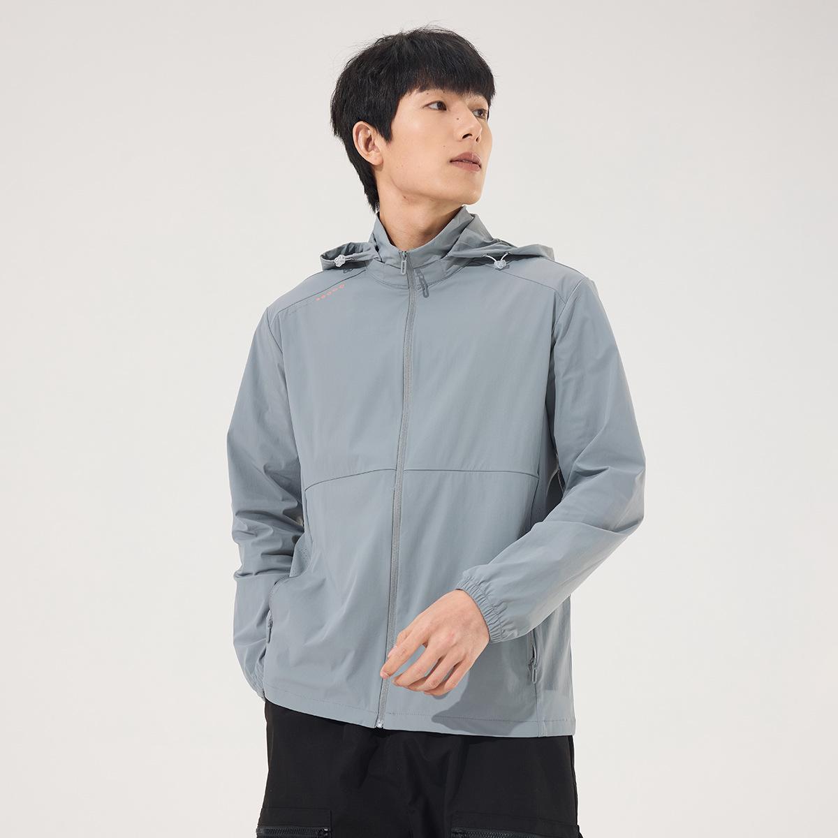 

Унисекс Куртка с капюшоном для защиты от солнца - Летняя ледяная шелковая верхняя одежда с защитой от УФ-лучей L