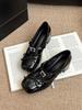 Lolita bow student jk small leather shoes female Mary Jane single shoes with thick heel burgundy