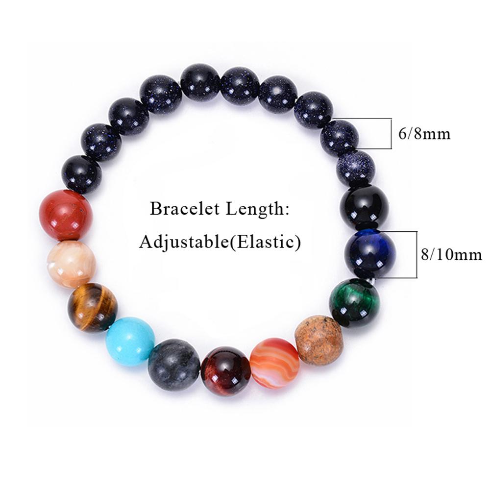 Solar System Bracelet The Eight Planets Guardian Star Natural Stone Beads Bracelet Bangle Gifts for Girls