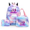 3Pcs/set Cartoon Printed Backpack with Lunch Bag Pencil Case for Teenager Girl Boy Large Capacity Waterproof Bookbag Gift Mochila