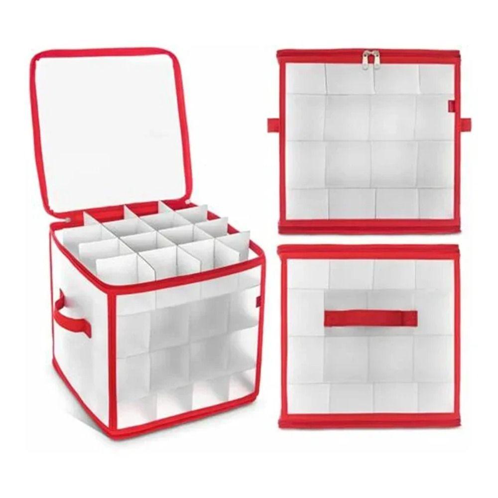 64-Grid Christmas Ball Storage Containers Translucent Xmas Ornament Storage Box  Holiday