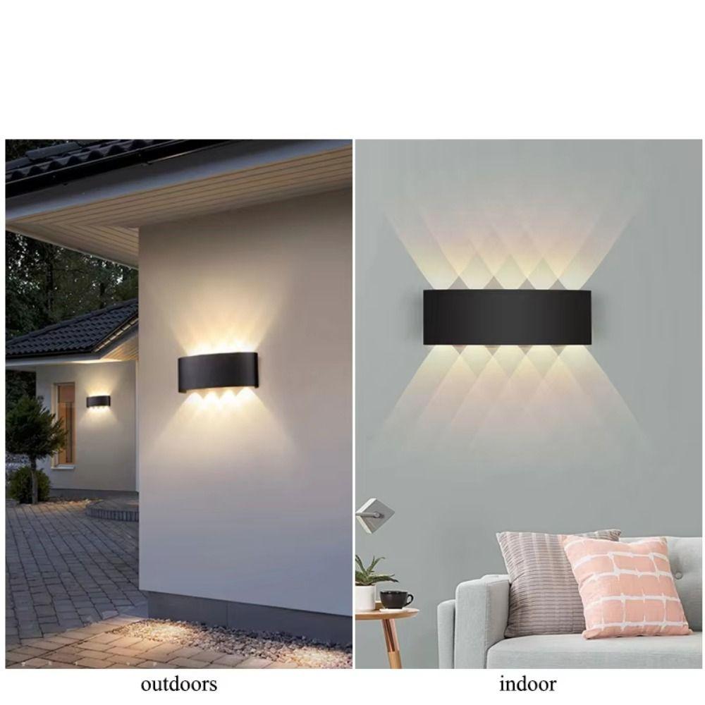 Warm/White/RGB Lights 6/8 LED Solar Light Up and Down Fence Solar Lamp  Decor