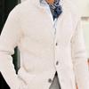 Men’s Casual Long Sleeve Solid Knit Cardigan - European & American Fashion Jackets