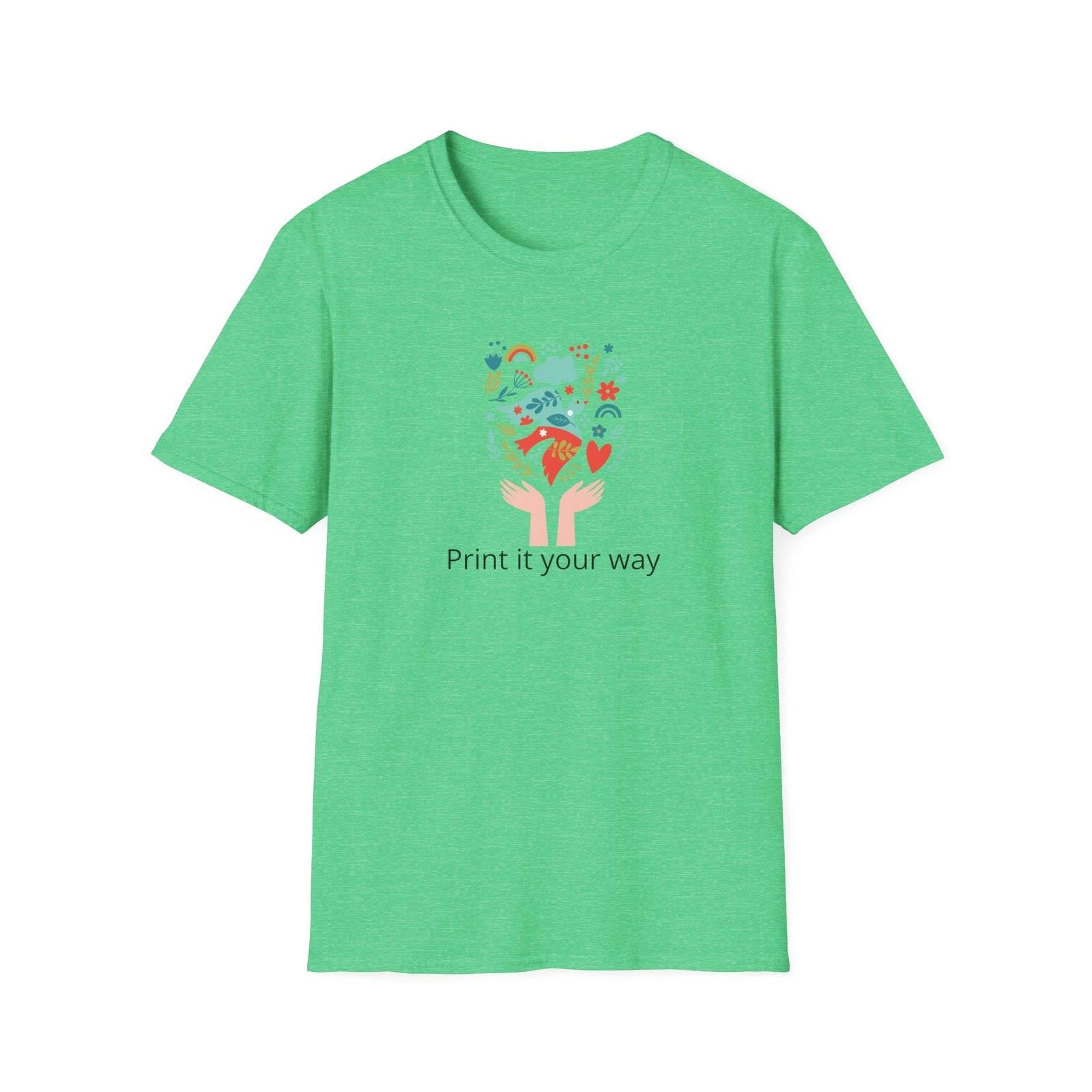 

Floral Heart Hands T-Shirt | Botanical Illustration, Caring Design S