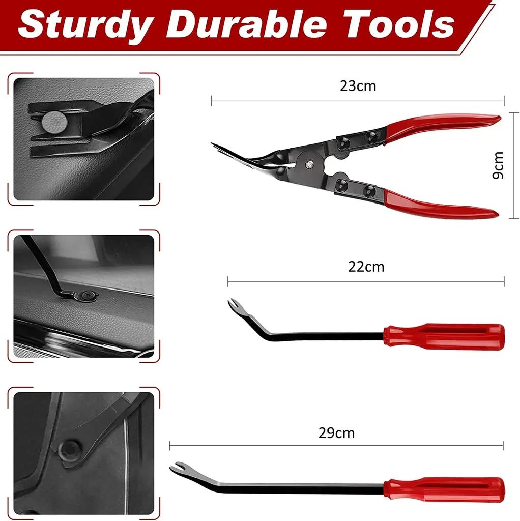 Auto Panel Door Audio Trim Removal Kit Portable Car Panel Disassembly Tools Clip Pliers Fastener Remover for Vehicle Interior