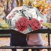 Shih Tzu and Flowers Pattern, Automatic Folding Umbrella, Portable and Foldable Design, 8 Ribs, a Christmas or Birthday Gift.