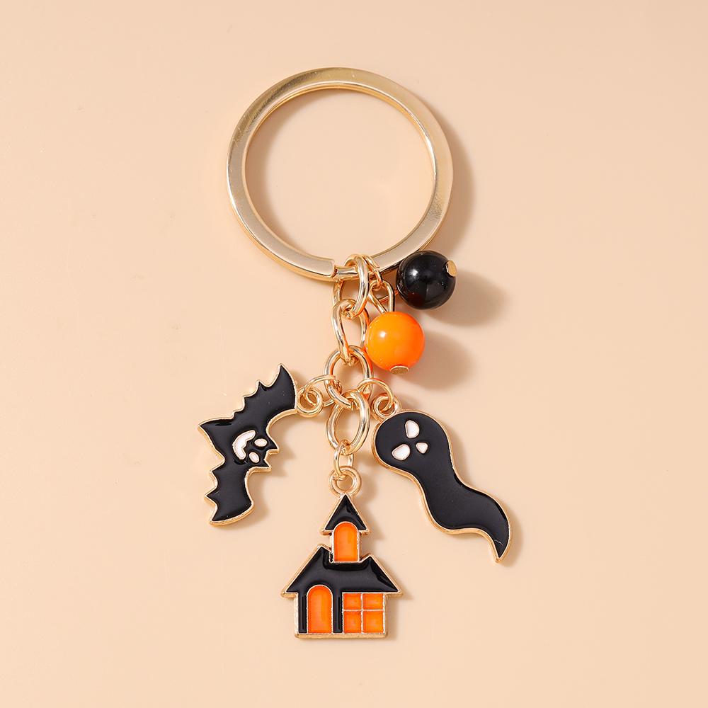 New Enamel Halloween Keychain Ghost Bat Key Ring Pendants for Women Girls Handbag Decor DIY Keychain Halloween Gift