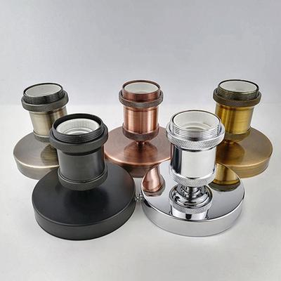 Retro Industrial Ceiling Lamp Base Wall Lamp E27 Screw Mouth Bar Engineering Surface Mounted Bulb Base Lighting Accessories