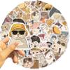 50 Cartoon Cat Emoji Stickers - Cute, Waterproof, Self-Adhesive for Scrapbooks & Phone Cases