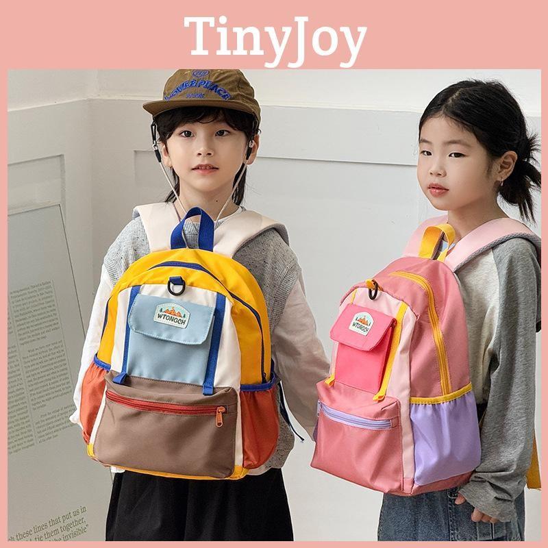 Blocking Kids Color Casual Backpack With Contrasting Stitching School Use Travel