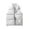 Men's Solid-color Casual Outdoor Warm Thickened Vest, Men's And Women's Stand-up Collar Sleeveless Zipper Vest Jacket