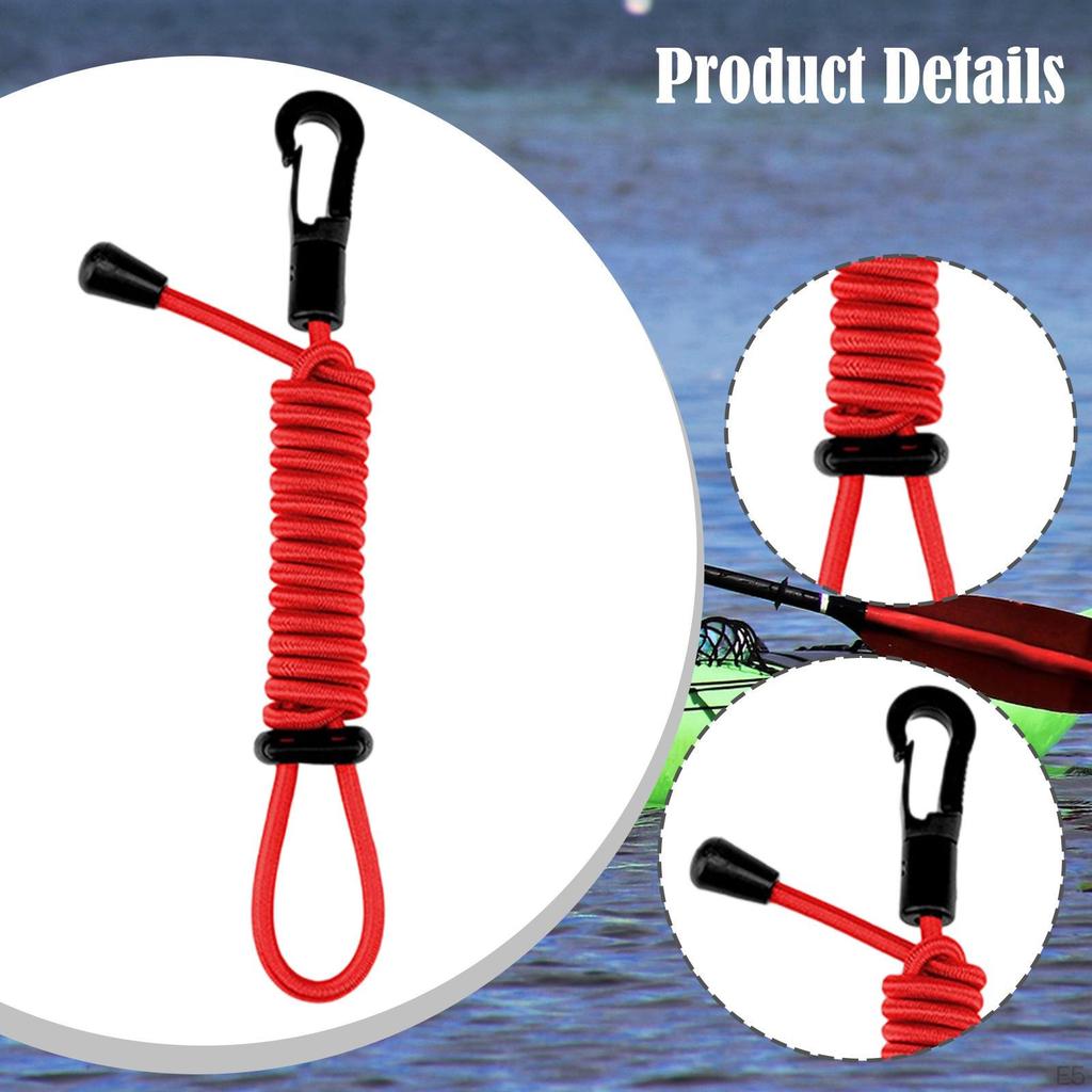 Lanyard with Elastic Oar Leash, Holder Carabiner, Rafting Tool, Boat Building