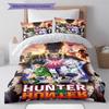 Anime HUNTER×HUNTER Pattern Bedding Set Quilt Cover Pillowcase Home Decor Gift (1 * Duvet Cover + 2 * Pillowcase, Without Core)